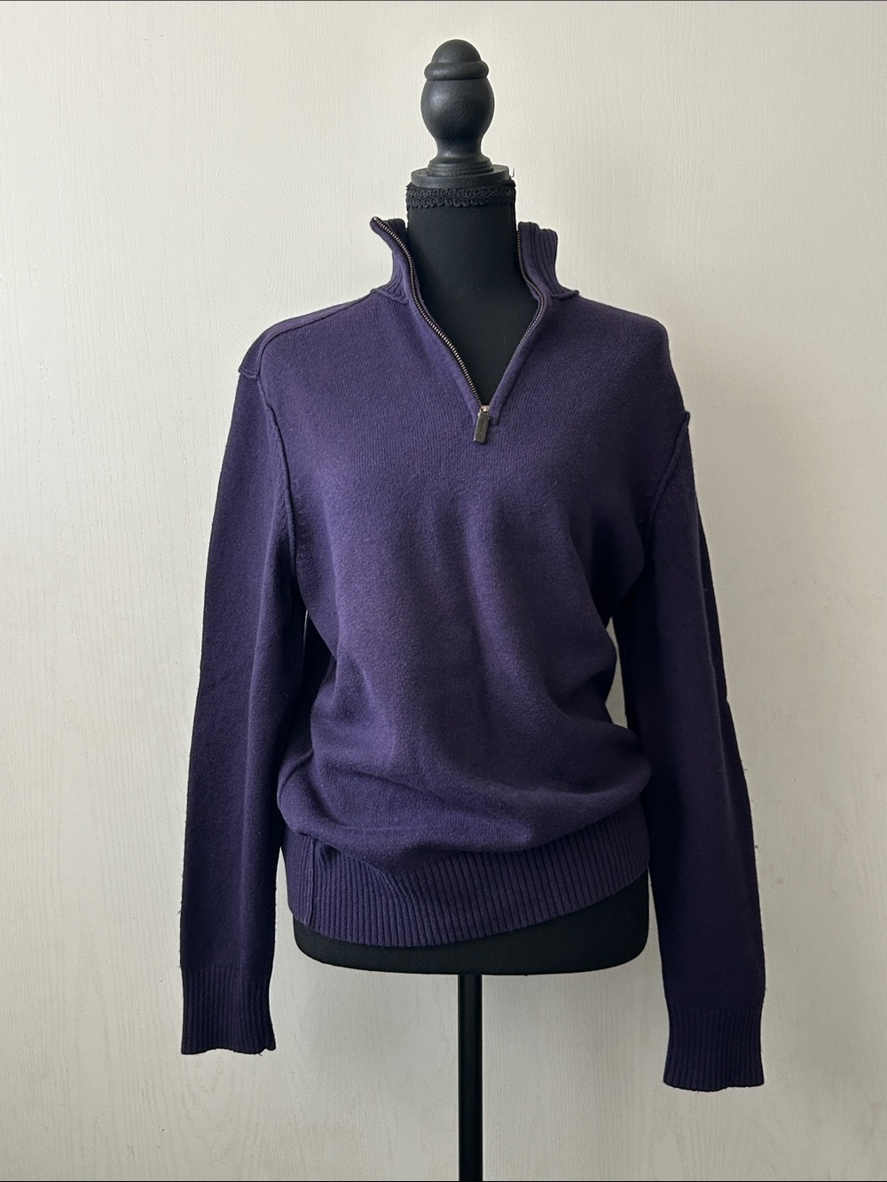 Martin + Osa Royal Purple Half-Zip Cowl Sweater